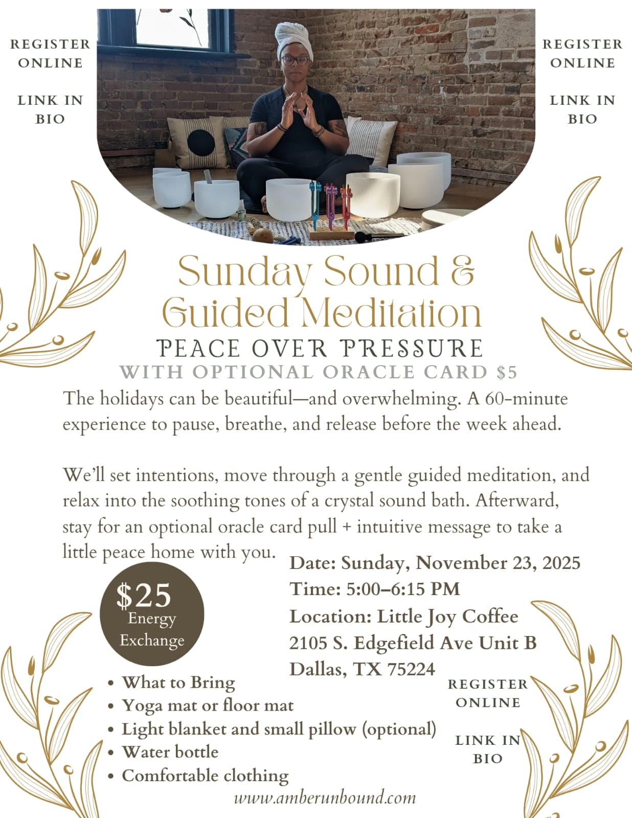 Sunday Sound & Guided Meditation: Peace Over Pressure